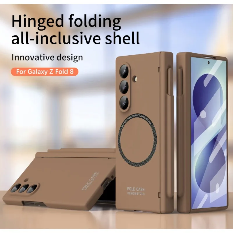 For Samsung Z Fold 8 Ultra Pen Slot with Stylus Wireless Charging Tempered Glass Film Lens Hinge Protection Shockproof Cover