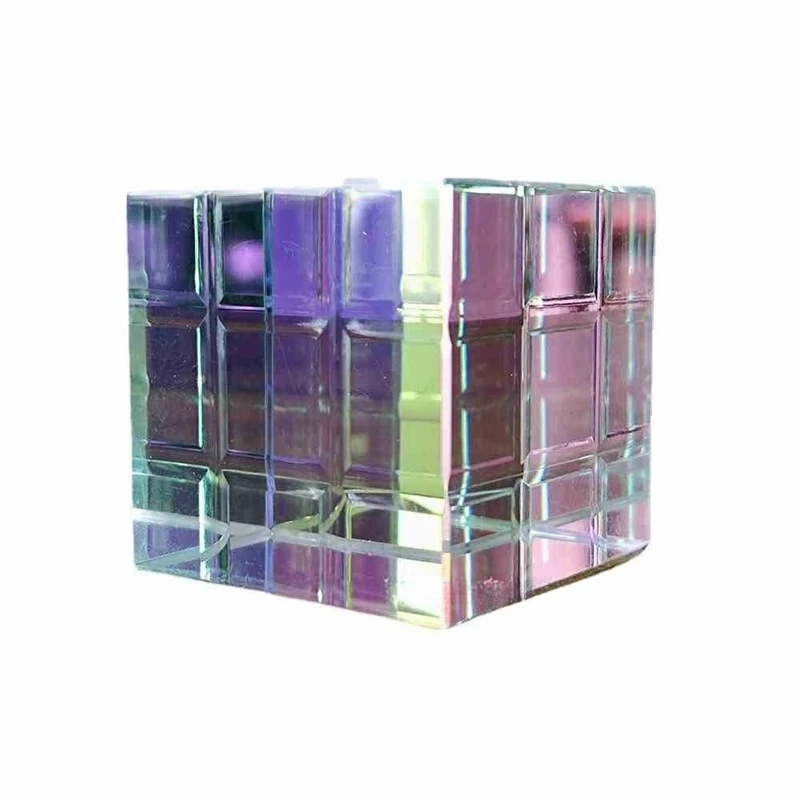 Modern simple gradient color cube Rubik's cube ornament crystal cube living room study desktop ornament