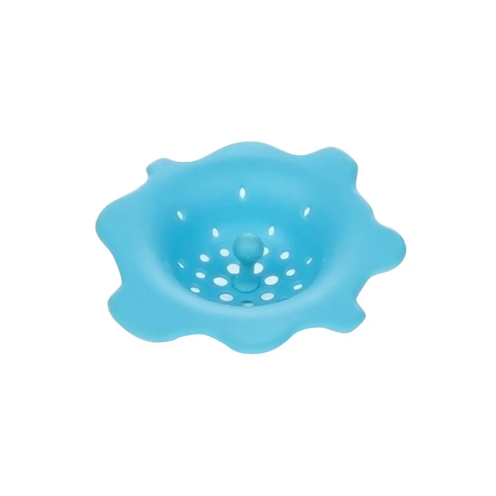 

Silicone Kitchen Sink Strainer Blue Flower Shape Filter Basket Drain Cover Hair Catcher Kitchen Silicone Sink Filter