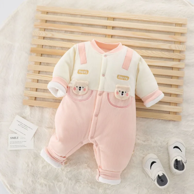 Autumn Winter Newborn Baby Clothes Infant Girls Jumpsuit for Boys Soft Flannel Bebe Romper Baby Clothes 0-18 Month