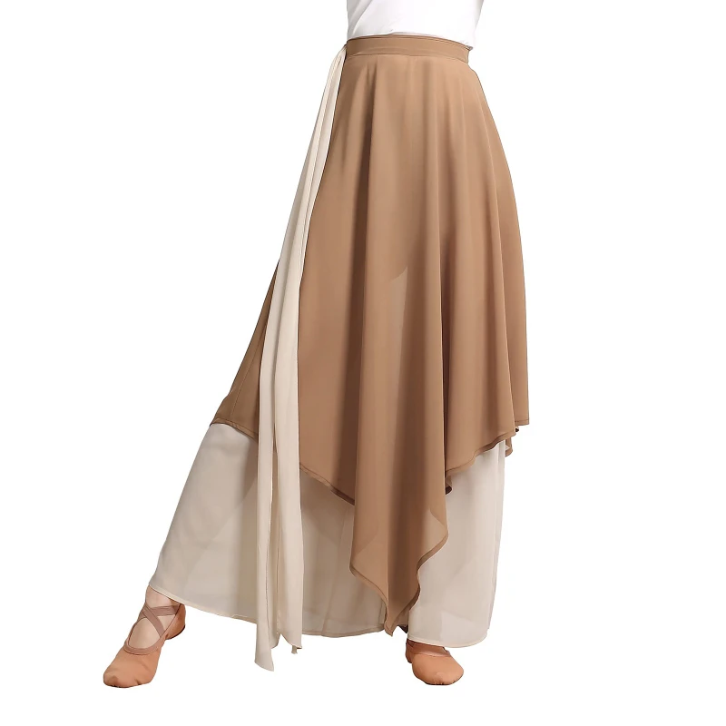

Women's Classical Dance Trousers Loose Fit Double Layered Color Clash Chiffon Pants for Modern Dance Practice Stage Costumes