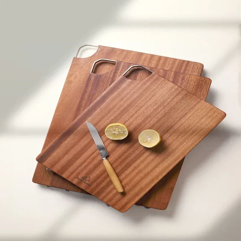 Wood Cutting Board Double-Sided Kitchen Chopping Surface Convenient Hook  Durable Food Prep BlockDual-Sided Chopping Block