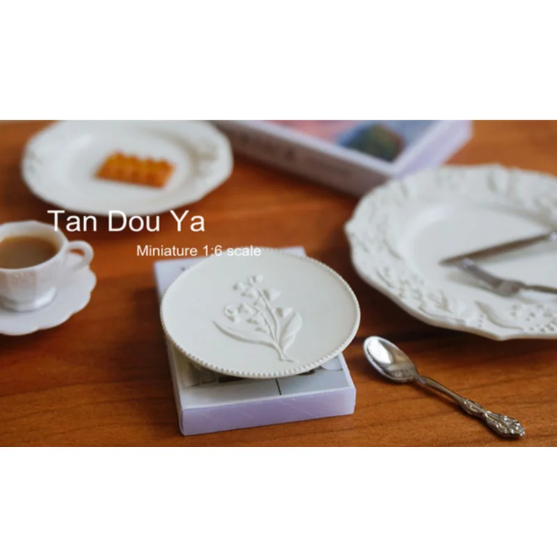 1/6 1/8 BJD Ob11 Lol Dollhouse Furniture Mini Model Relief Dinner Plate Cutlery Miniature Food Game Kitchen Scene Accessories