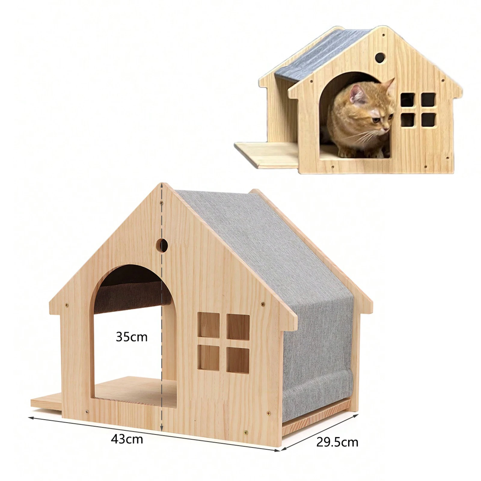 DIY Cat Wall Climbing Shelves Hammock Scratching Post Scratcher Bed Hiding House Cats Tree Tower Gym Pet Furniture Accessories image 3