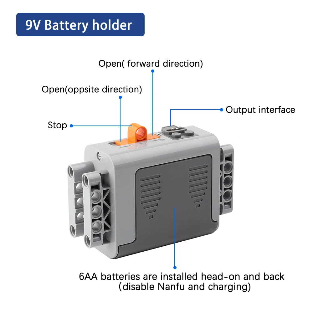 Keyestudio  88000 6 AAA Battery & 8881 9V AA Battery Holder Box Compatible With LEGO  Multi Power Functions Tool Lego Blocks