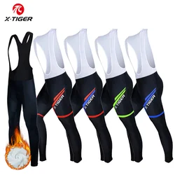 X-TIGER Winter Thermal Cycling Bib Pants Bike Tights Keep Warm MTB Bicycle Trousers Coolmax 5D Gel Pad Fleece Cycling Long Pants