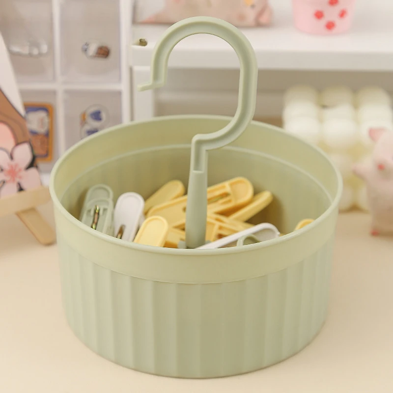 24PCS Laundry Clip Non-slip Windproof Metal Spring Clothes Peg Clothespin Windproof Laundry Clips Drying Racks with Basket