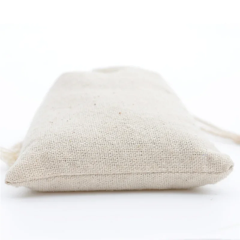 Resuable Cotton Linen Drawstring Handmade Kitchen Storage Pouch Gifts Wedding Jewelry Christmas Packaging Cloth Bag