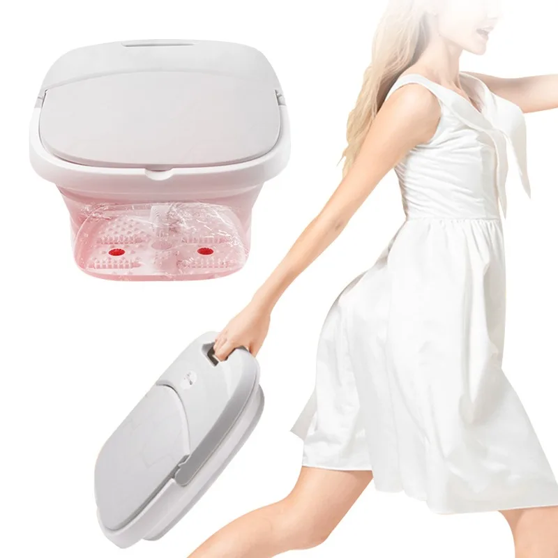 Folding Foot Bath and Foot Soaking Bucket Massage Red Light Bubble Surfing Household Portable Foot Wash Basin