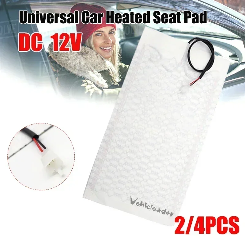 2x/4x12V Universal Car Heated Seat Covers Pad Carbon Fiber Heated Auto Car Seat Heating Pad Winter Warmer Heater Mat  48cmx28cm