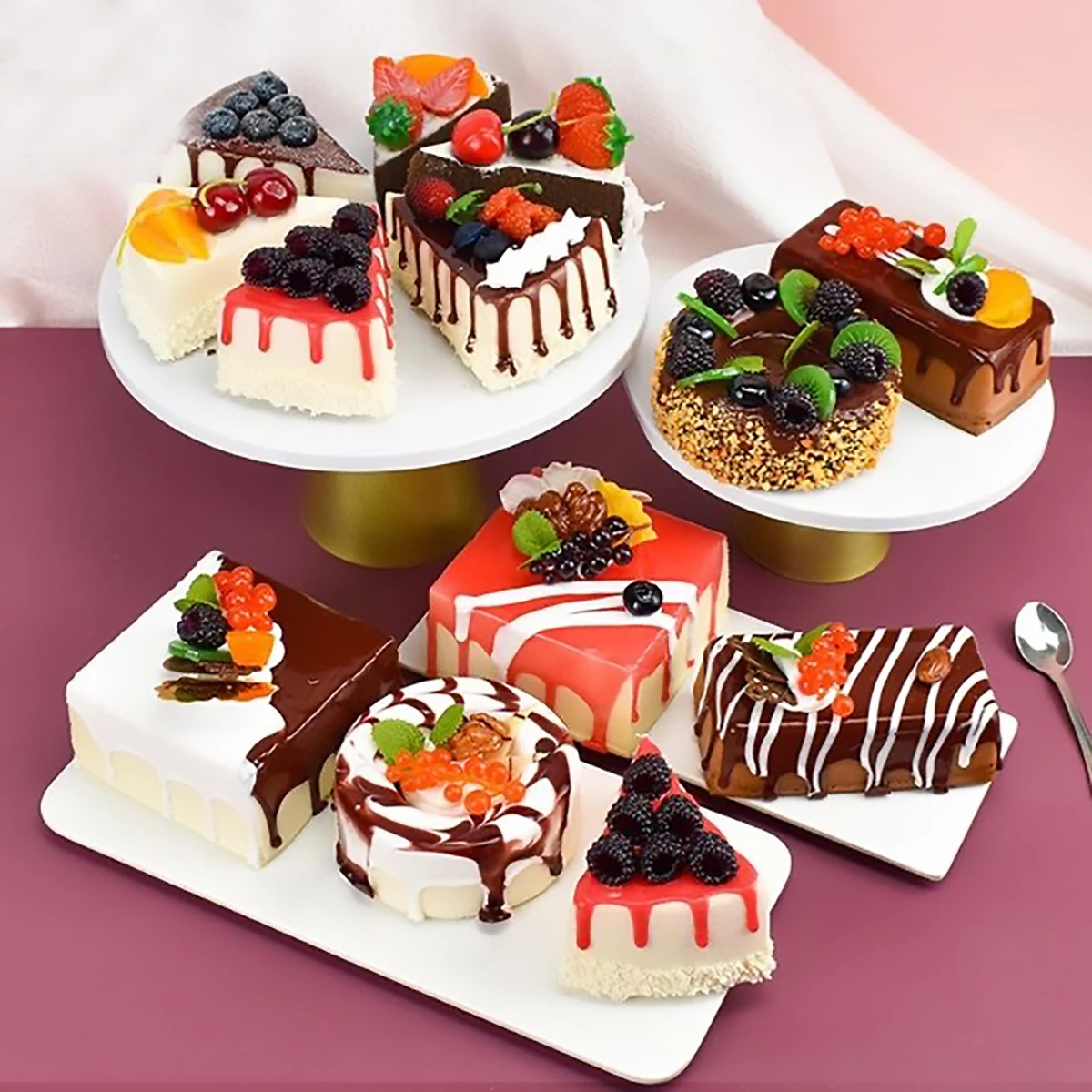 1 pièce Aimant de réfrigérateur triangulaire style européen, motif fruit et gâteau, ornement décoratif pour la maison, la fenêtre et les fêtes