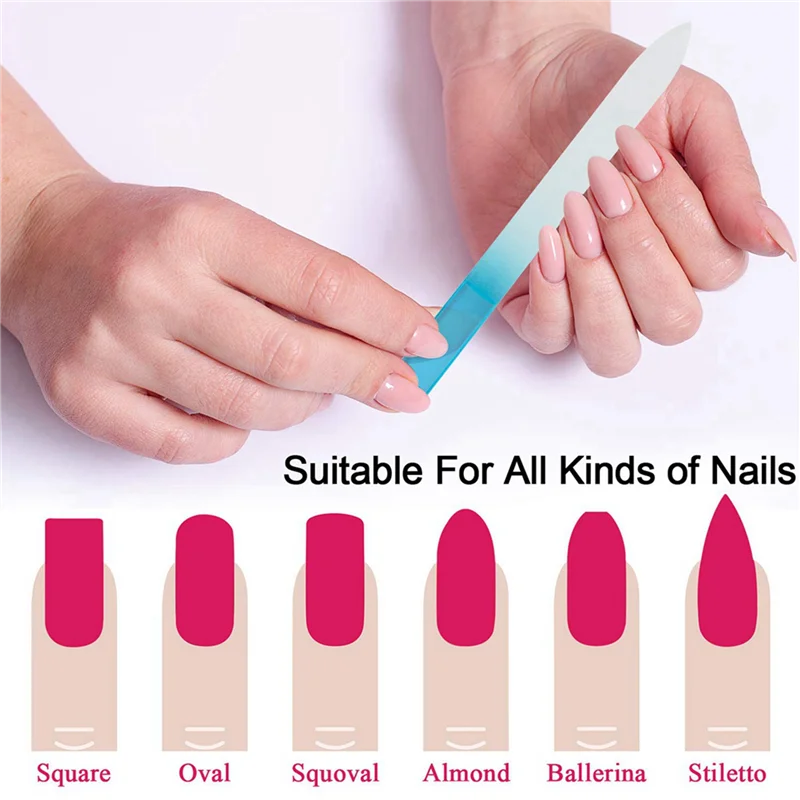 

ABIT 8 Pack Glass Nail File, Crystal Nail Files With Case, Double Sided Finger Nail Files, Professional Manicure Nail Care
