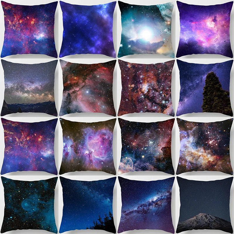 

Beautiful Starry Sky Landscape Printing Pillowcase Sofa Decoration Car Office Seat Cushion Cover Room Home