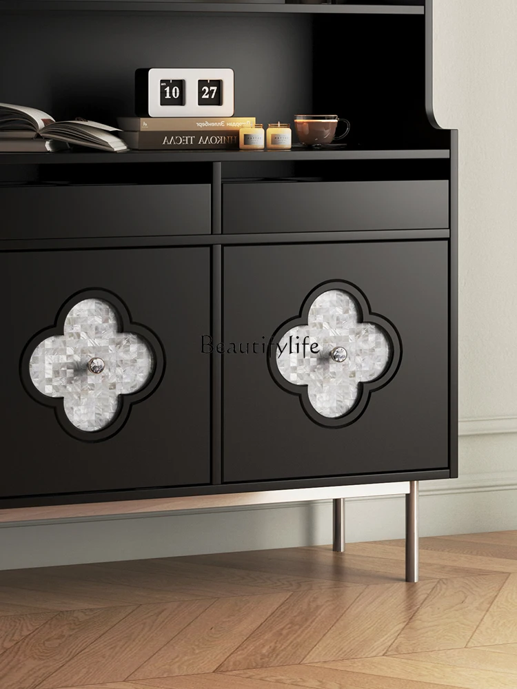 Franse Retro Massief Houten Locker Restaurant Multifunctionele Opslag Entree Kast