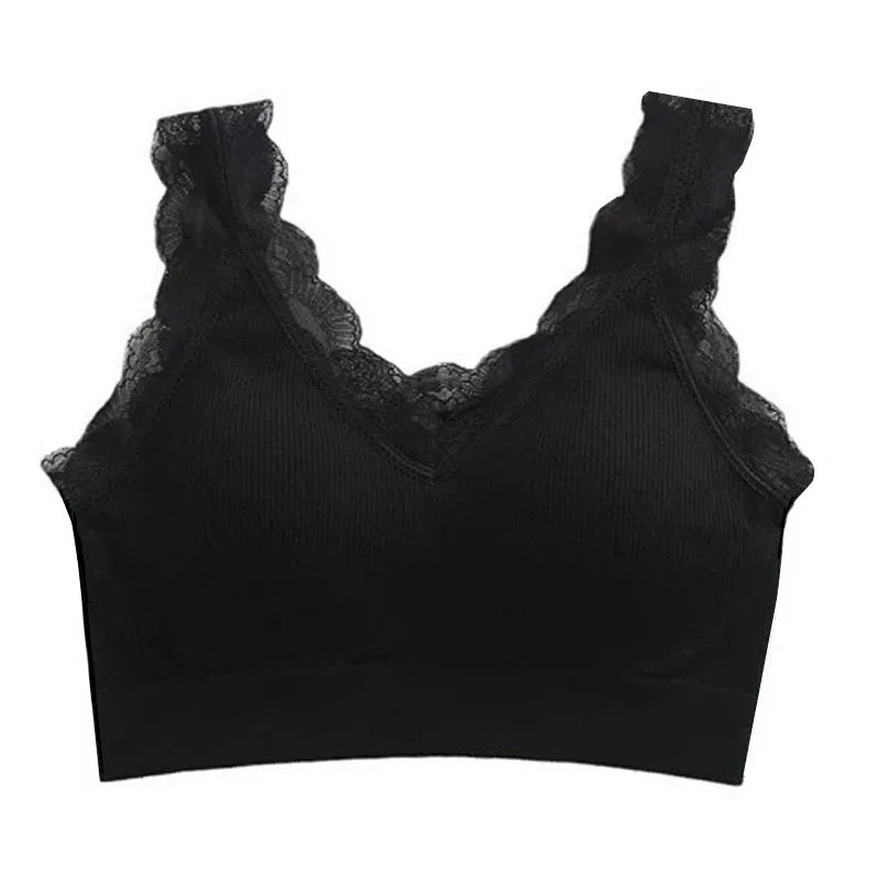 New Fashion Lace Ruffle Bra Beauty Back Seamless Bras Women No Steel Ring Bra Nderwear Wholesale