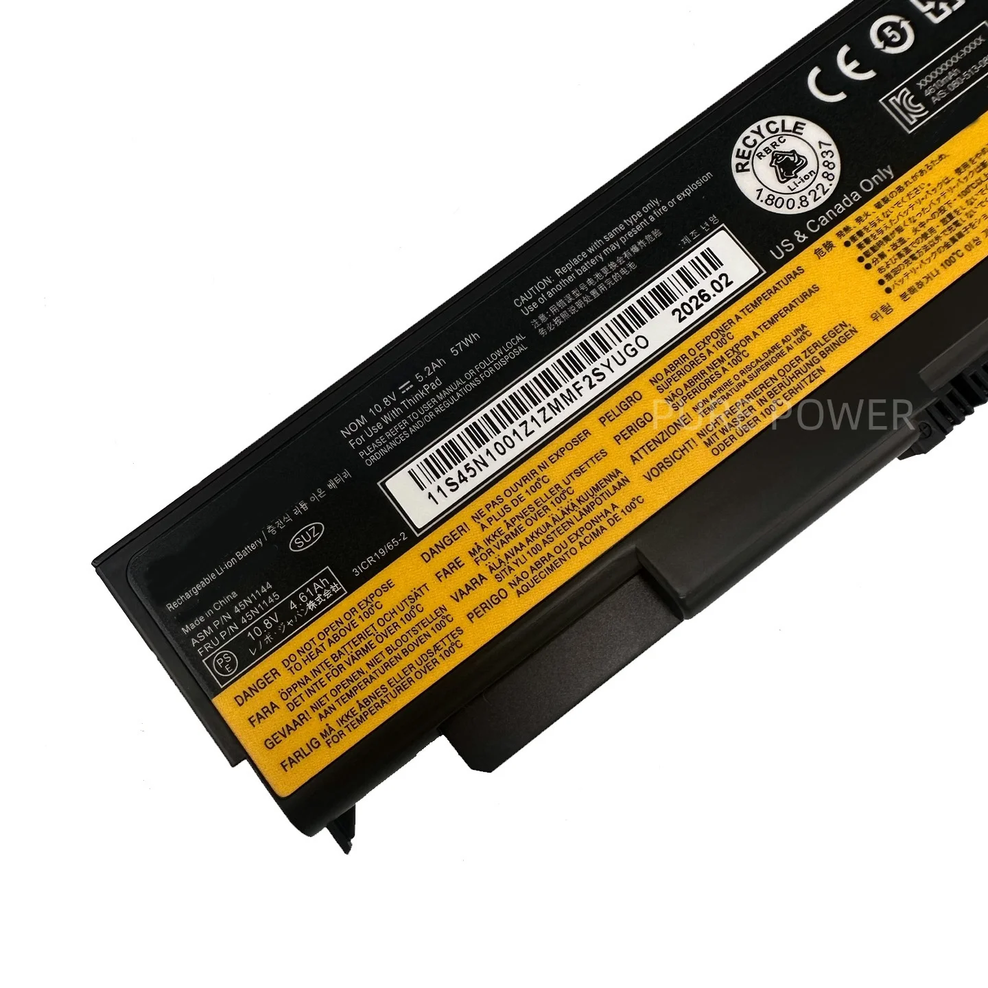 New Laptop Battery 45N1144 45N1145 10.8V 57WH 4610mAh 5.2Ah High Quality For Lenovo ThinkPad L440 L540 T440P T540P W540 W541