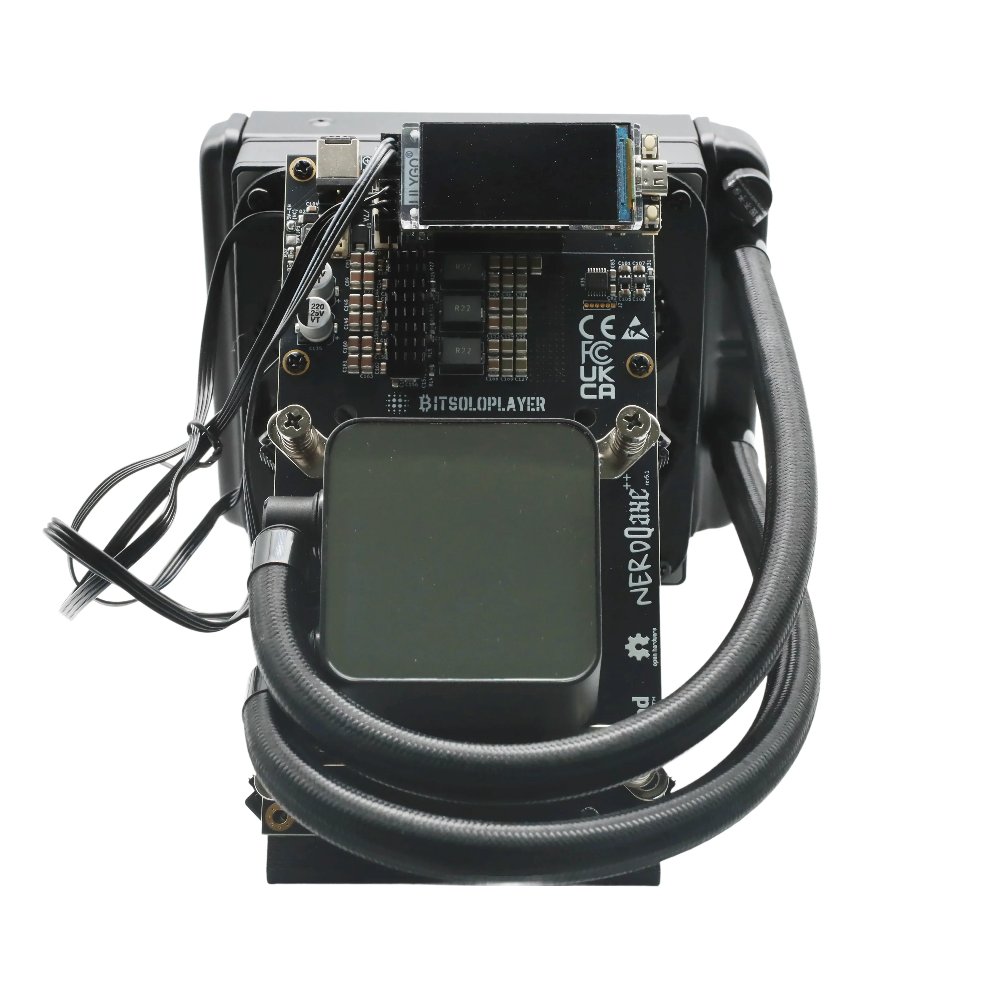 ماكينة Asic مفتوحة المصدر NerdQaxe++ Hydro 4.8TH/s 75W BM1370 Super Slient Home مفتوحة المصدر