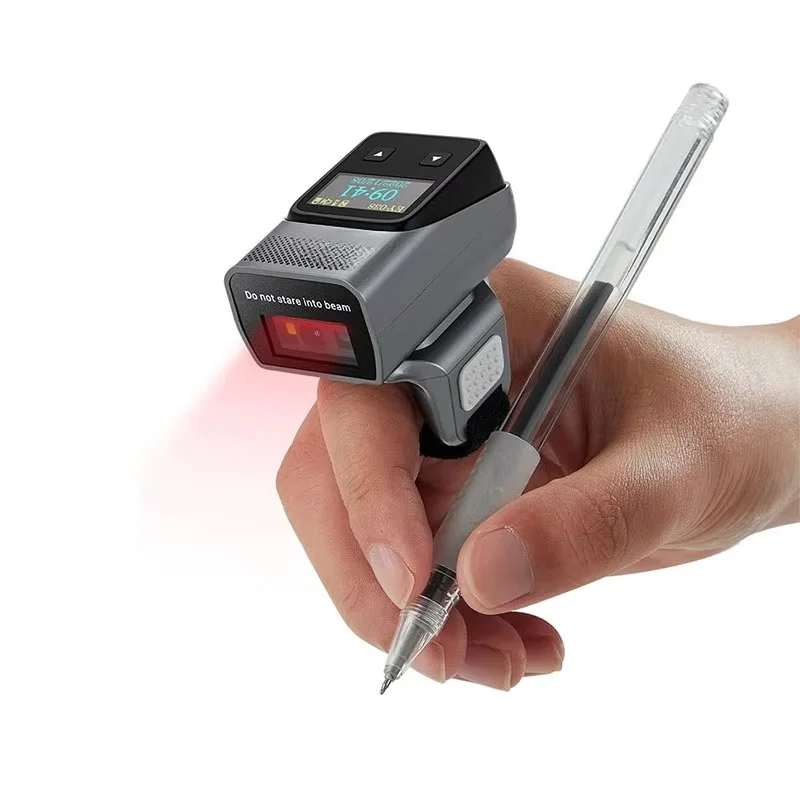 Eyoyo 2D Bluetooth Ring Barcode Scanner with Screen, Mini Wearable Wireless Finger Scanner Reader Inventory Compatible with iPad