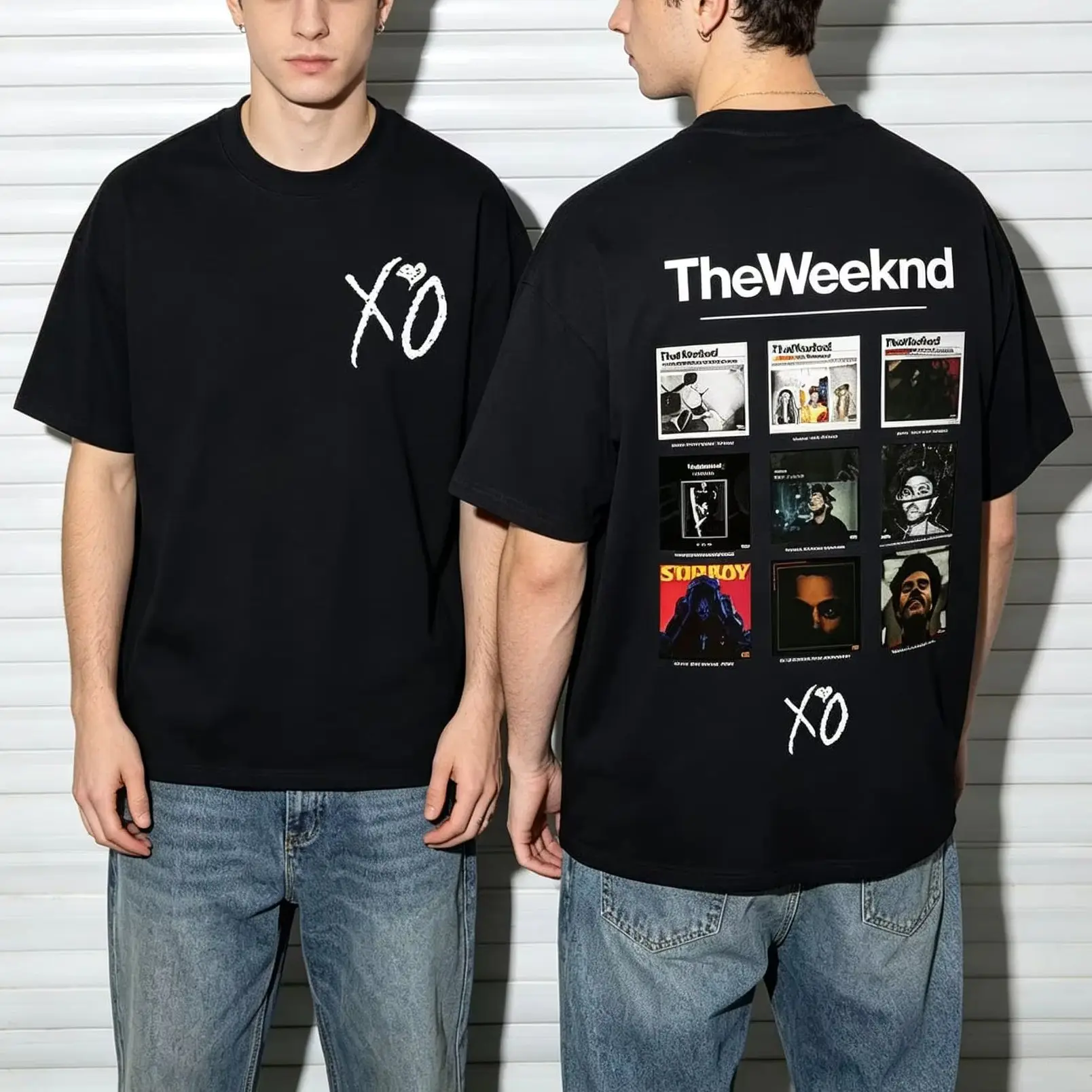 Rapper The Weeknd XO Album Graphic Hip Hop Harajuku Kawaii Y2K Top Women's Tshirt  Tee Top Short Sleeve Men's Cotton  T Shirt