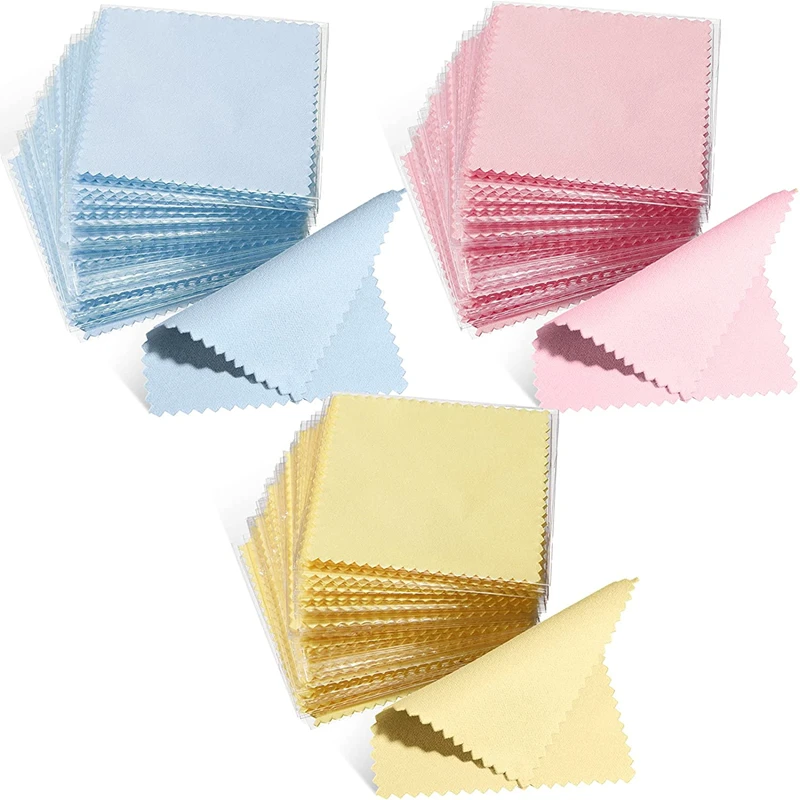 50Pcs 8x8cm Individually Packaged Sterling Silver Jewelry Necklaces Shining Tools Cleaning Soft Cloth Polishing Wiping Cloth