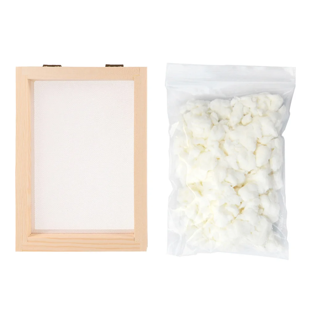 Ensemble d'outils de fabrication de papier faits à la main, cadre en bois, Kit de pâte sèche pour enfants, Protection de l'environnement, artisanat éducatif, bricolage