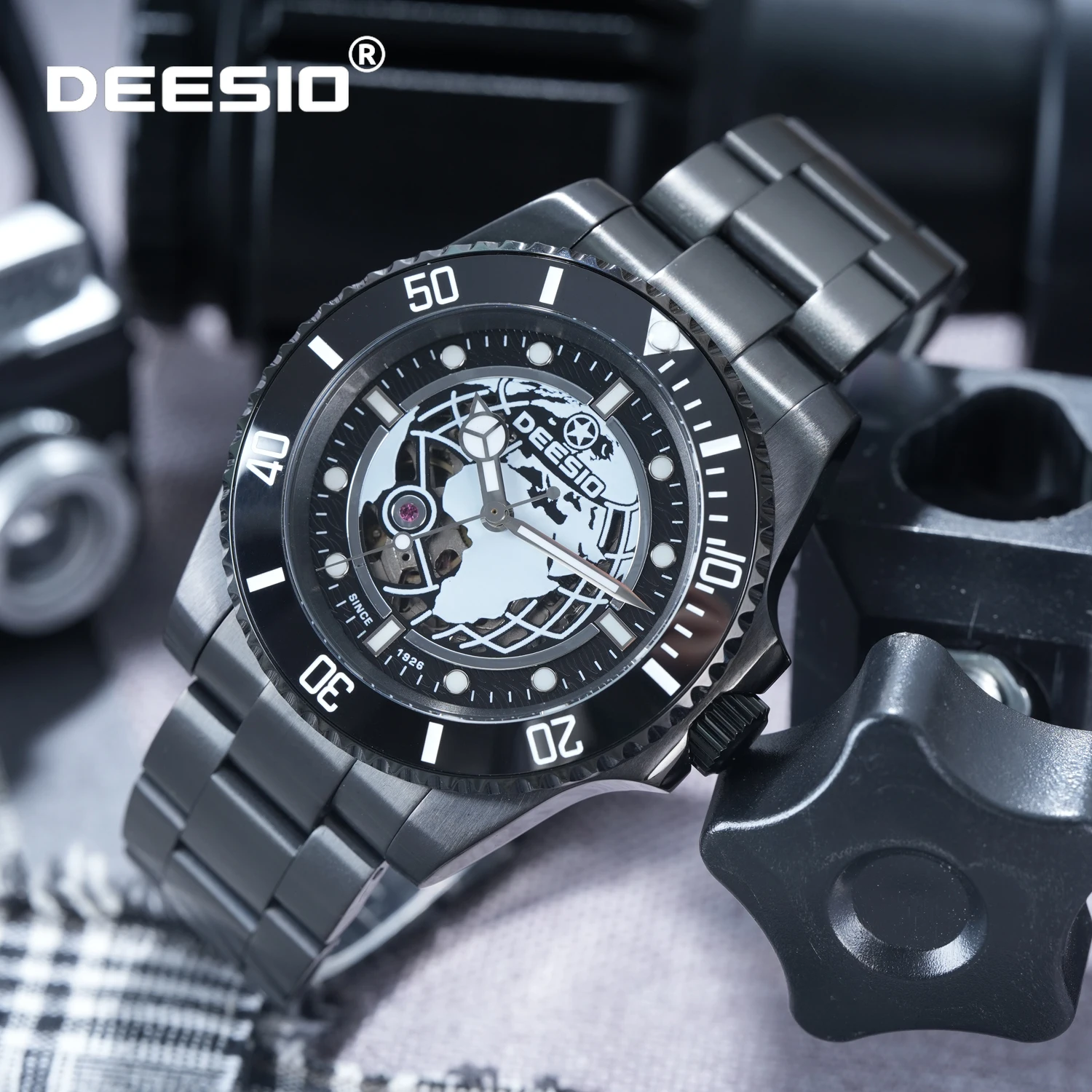 

Мужские автоматические механические часы Deesio, роскошные часы из нержавеющей стали, водонепроницаемые хронографы, дизайнерский подарок для мужчин