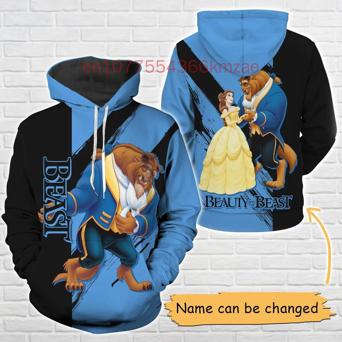 La Bella y la Bestia disfraz Sudadera con capucha abrigo 2025 nueva moda estilo Harajuku hombres mujeres y niños moda Casual Sudadera con capucha