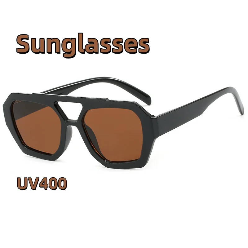 

Double Beam Irregular Sunglasses with Personalized Large Frame Glasses UV400 Shades Eyewear Outdoor Driving Travel Beach Glasses