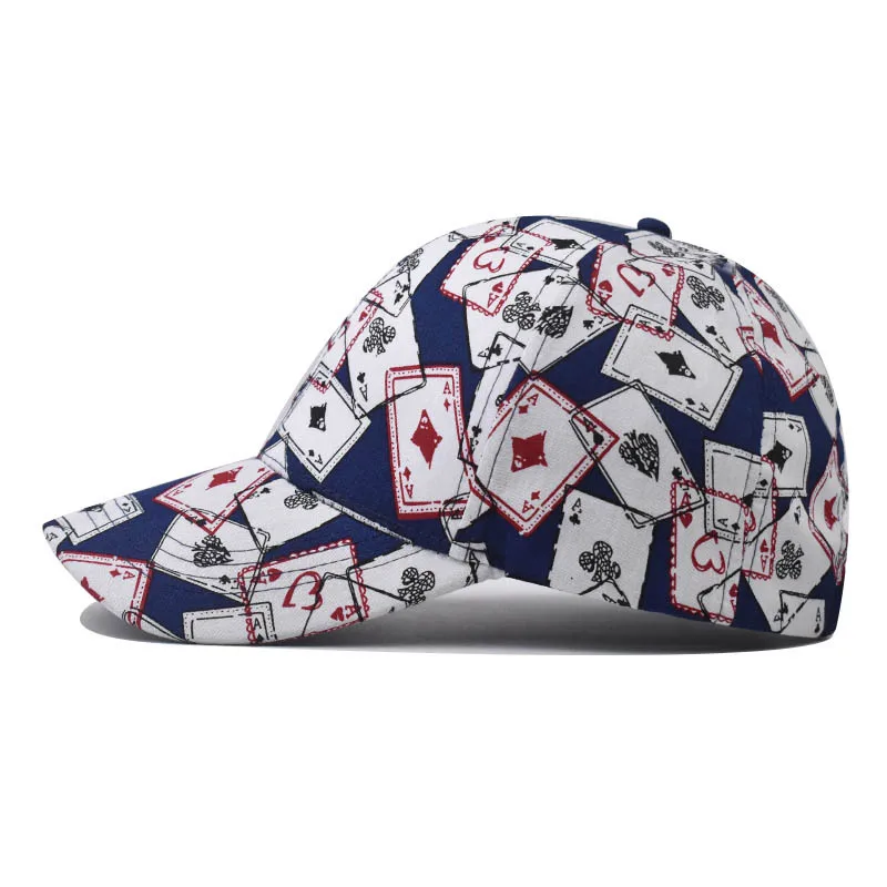 FS Retro Classic Poker Design Baseball Cap For Men Snapback Hip Hop Face Caps 2023 Blue White Cotton Women Hats Gorras Hombre