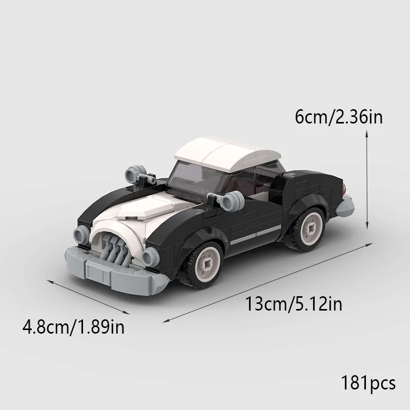 181-teilige Bausteine, kreative Bildung, klassisches Oldtimer, Montage, DIY-Puzzle, MOC-Autospielzeugmodelle, Geburtstagsgeschenk für Kinder