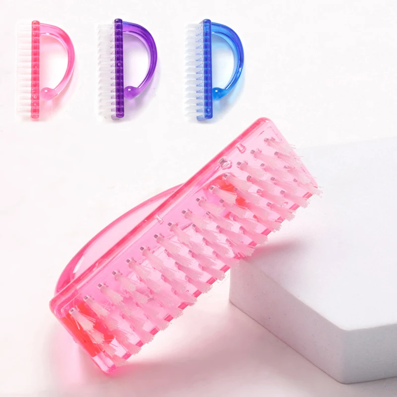 Brosse à Ongles en Plastique pour Pédicure, Doux, Élimine la Poussière, Livres Ronds, Outils de Manucure, Soins des Doigts, Aide au Salon