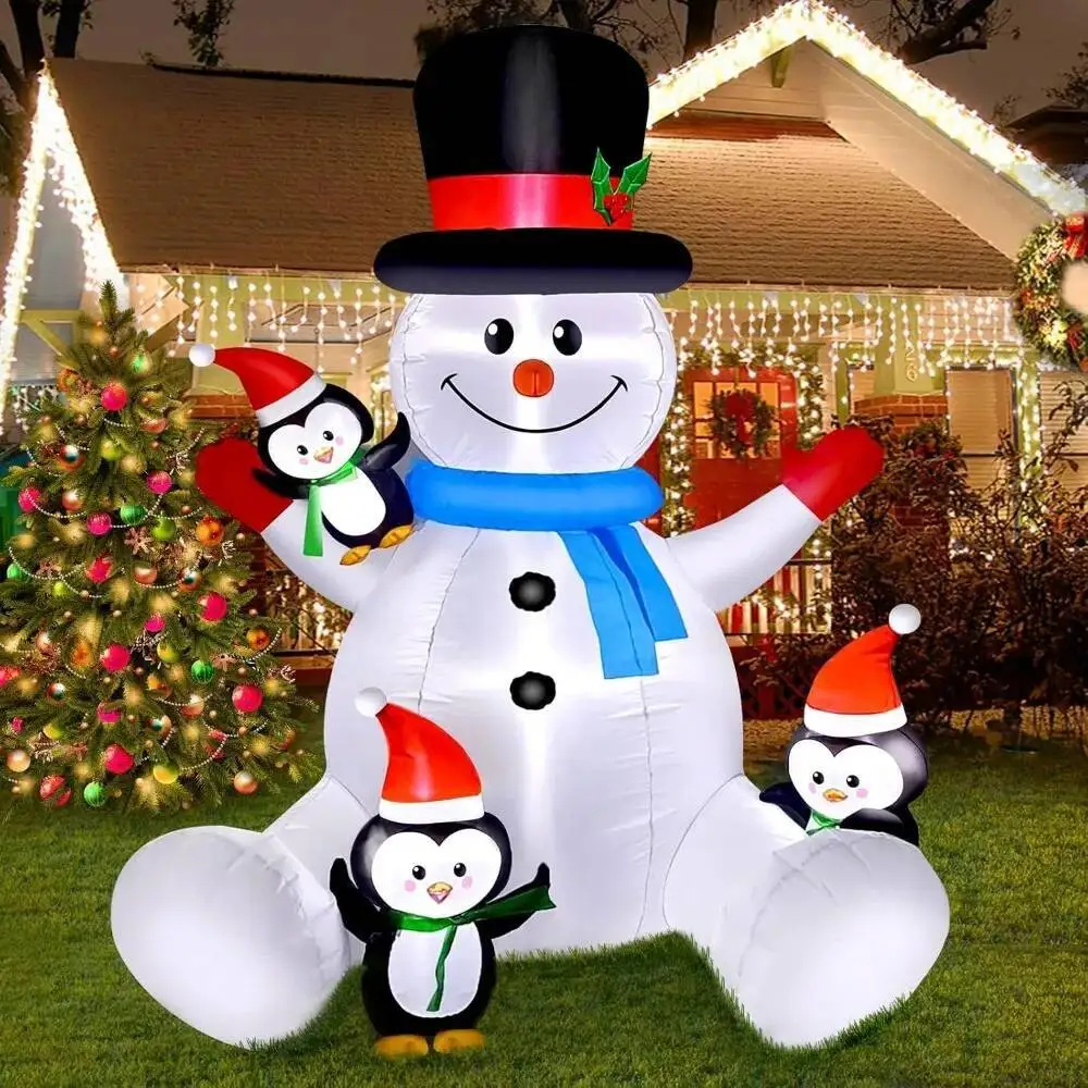 6 Ft Snowman & Peng… - image