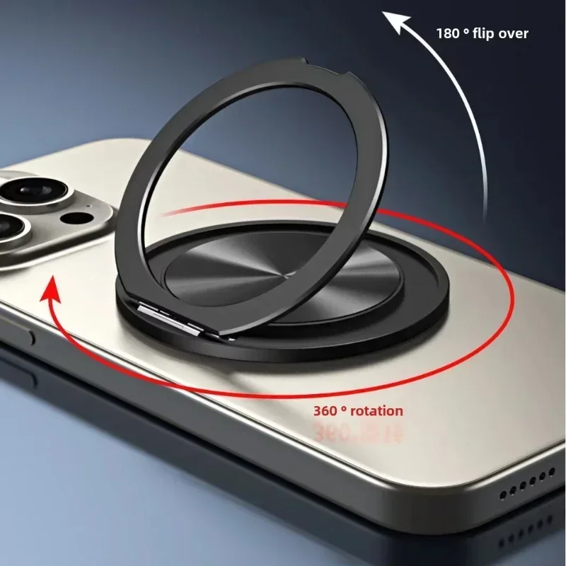 360 °   حامل معدني قابل للطي لهاتف Magsafe حامل حلقة شحن لاسلكي لهاتف Iphone 16 Pro Max S25ultra