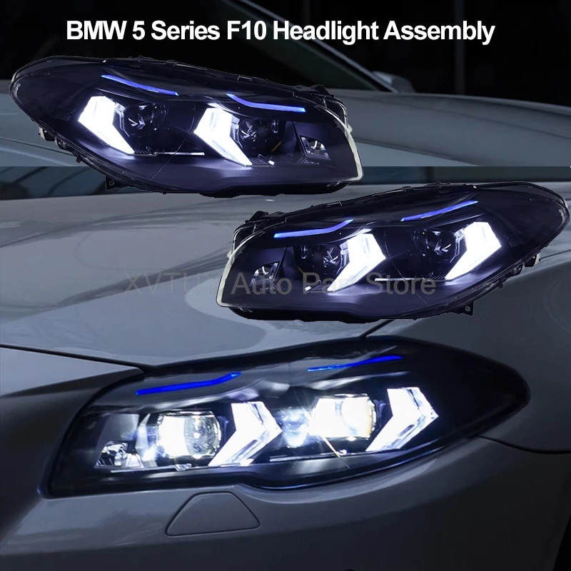 

Подходит для BMW 5 серии F10 F18 2010-2017, фары в сборе, светодиодные дневные ходовые огни, преобразование биоптических ламп проектора