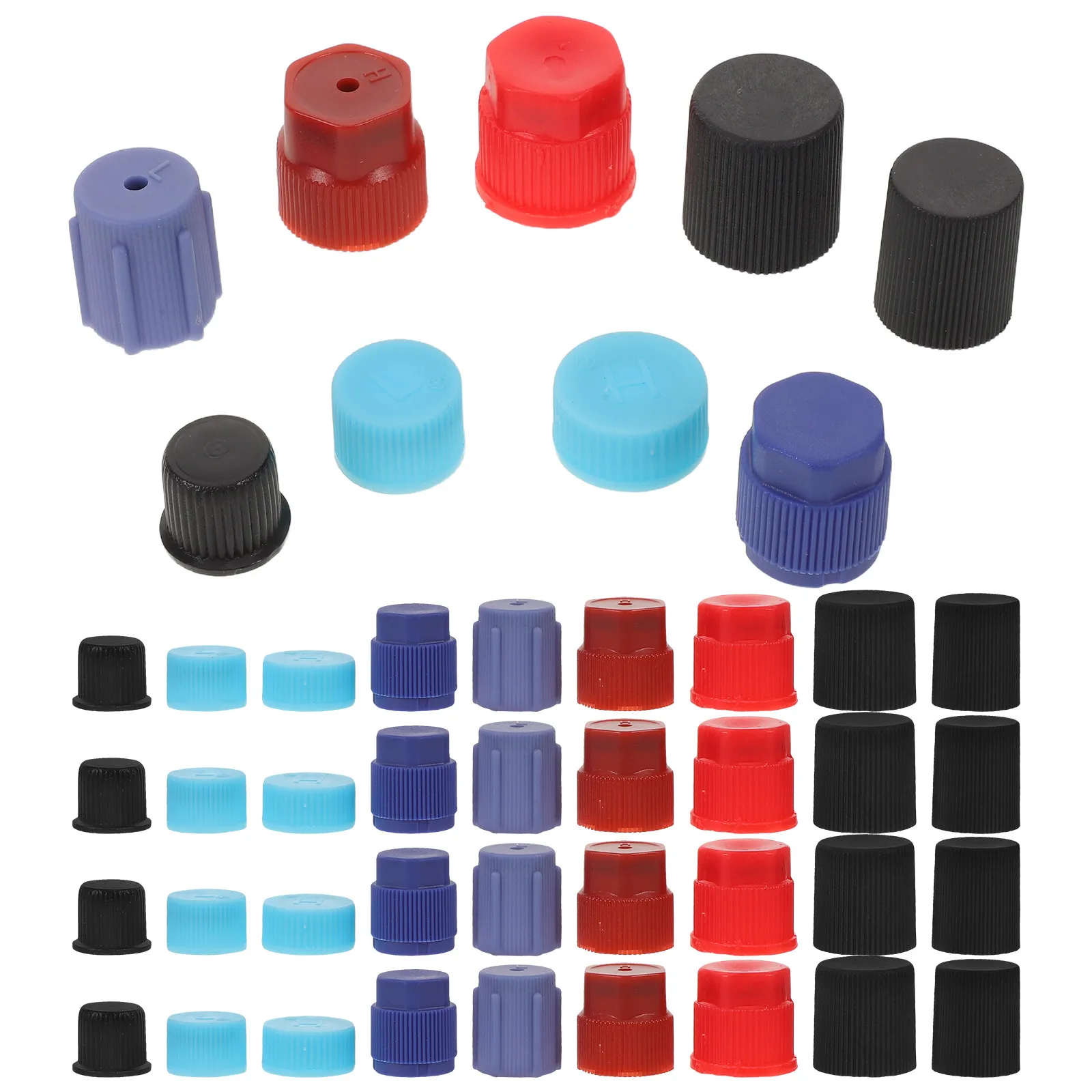 

45Pcs Plastic Automotive Ac Cap Kit Universal Fit Car Air Conditioning Valve Covers Replacement Caps for Vehicle Ac System
