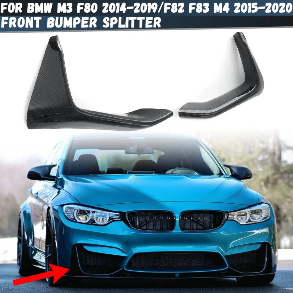 

Front Bumper Splitters Lip For BMW F80 M3 2014-2019 F82 F83 M4 2015-2020 ABS Spoiler Splitter Exterior Tuning