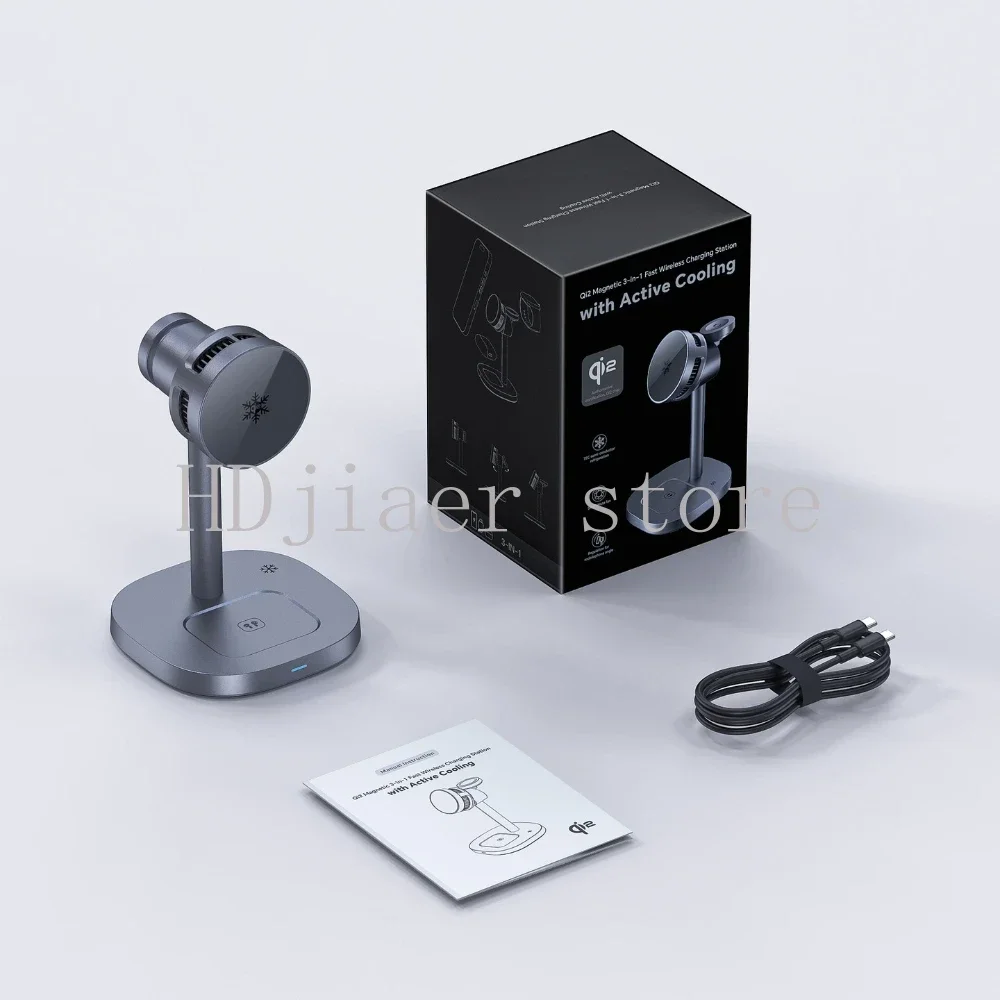 حامل شاحن لاسلكي مغناطيسي 3 في 1 بقدرة 15 وات شحن سريع لهاتف iPhone 16/15/14 Pro Max وAirPods وسلسلة ساعات Apple