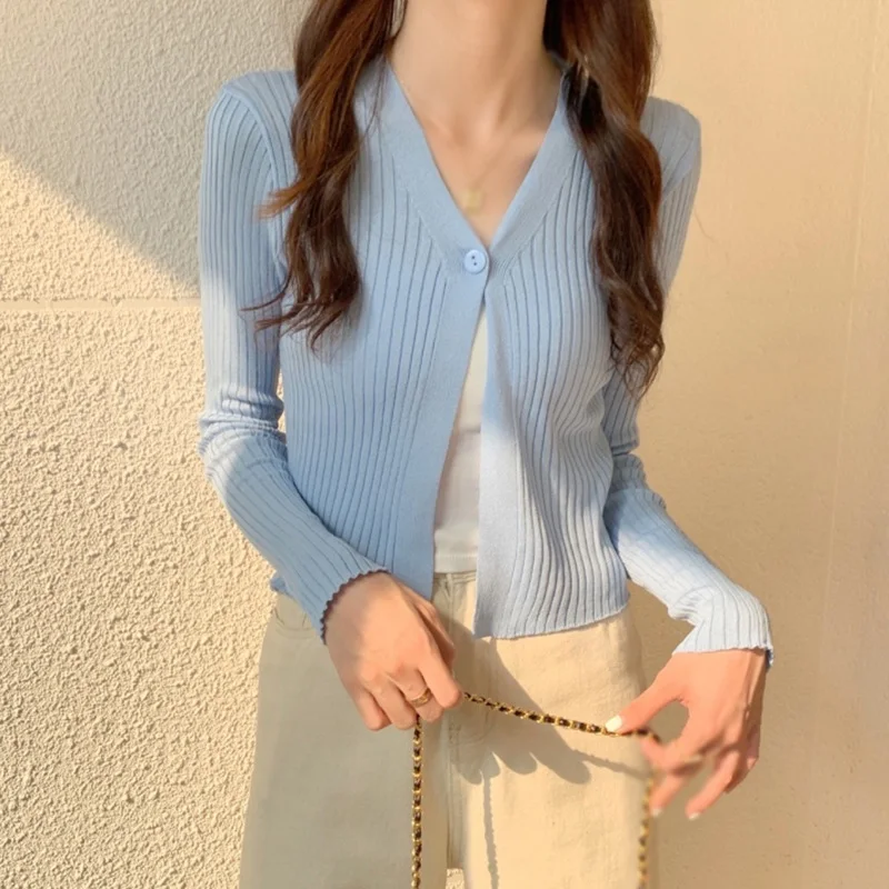 Woman T-shirt Summer Thin Solid Color Short Thin Womens Cardigan Korean Fashion Casual Sun Protection  Top Women Clothin