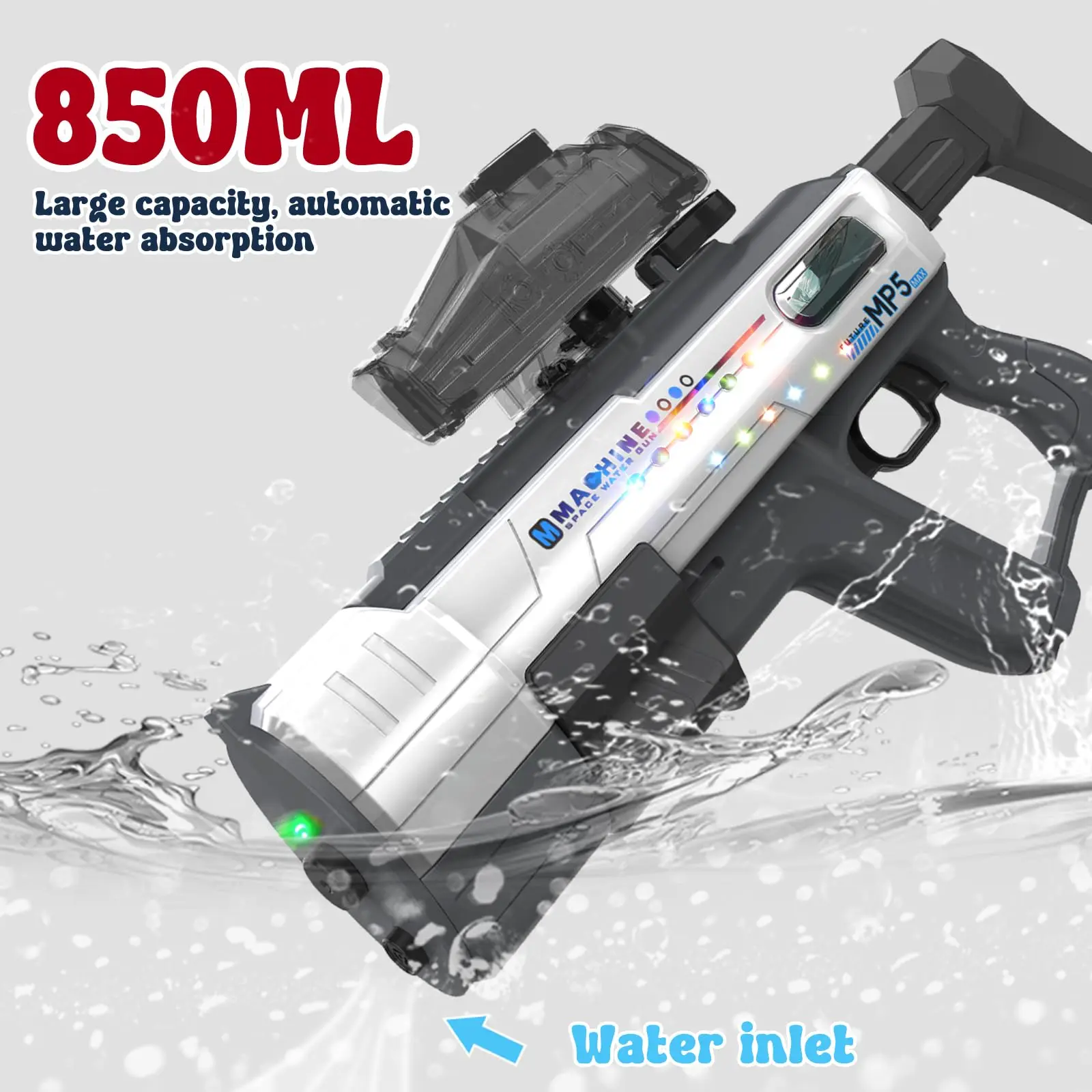 Electric Water Gun for Adults Kids,850ml Large Water Tank,Powerful Squirt Guns Up to 39 FT Long Range,Summer Outdoor Toys
