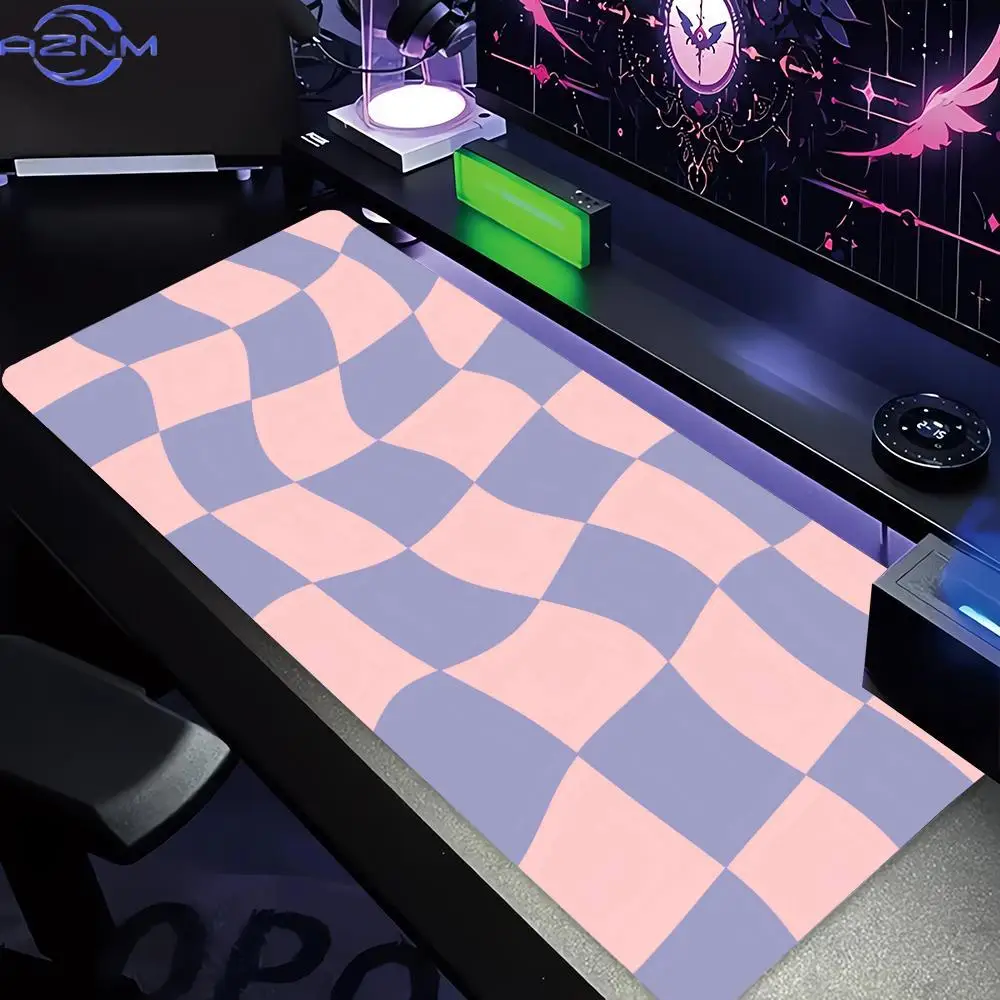 Colorful Checkered Pattern Large Gaming Mouse Pad XXL Non-slip Rubber Keyboard Mats Computer Laptop Office Cute Desk Decor
