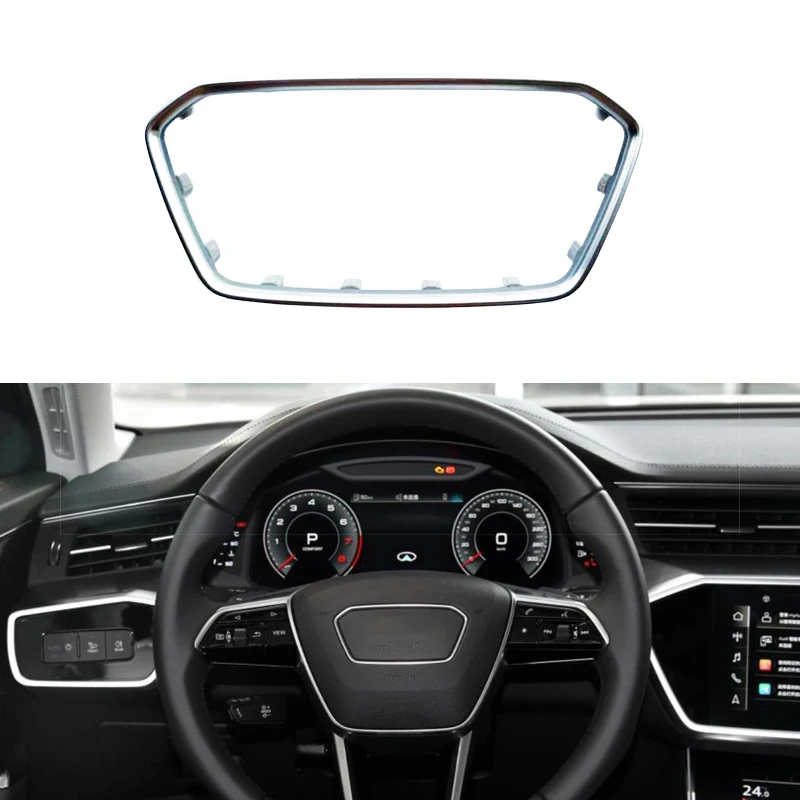 For Audi A6L A7 A7L A8L Q6 Chrome Car Steering Wheel Frame Trim Cover Replacement