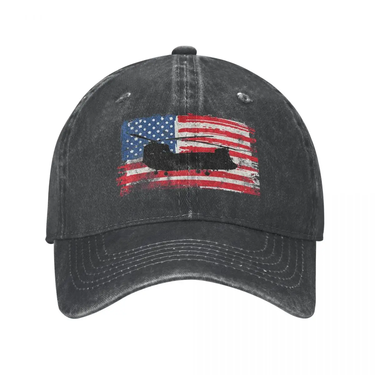 Chinook CH-47 Helicopter US Military on Vintage Flag Cowboy Hat Beach birthday For Girls Men's