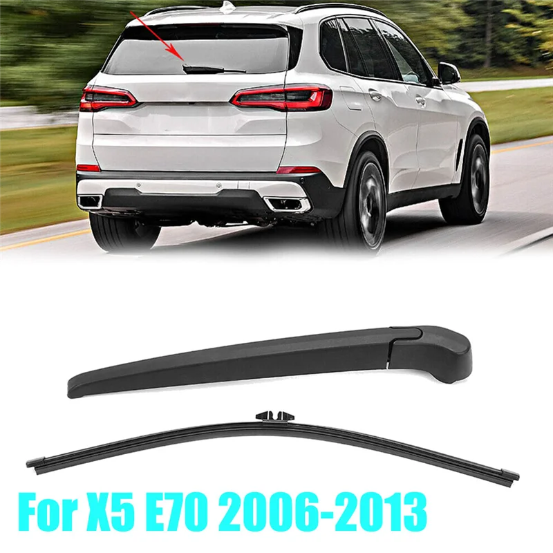 Rear Windshield Wiper Arm and Wiper Blade Set 61627206357 for -BMW X5 E70 2006-2013