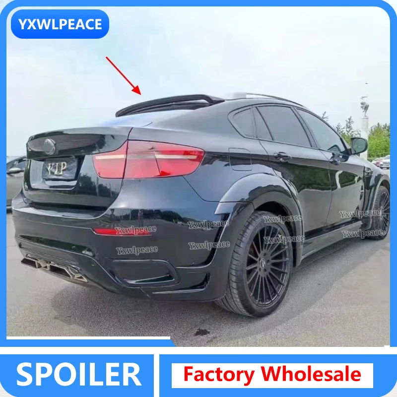 Do BMW X6 E71 Spoiler 2008 2009 2010 2011 2012 13 2014 Wysokiej jakości niepomalowany kolorowy spoiler dachowy Akcesoria samochodowe