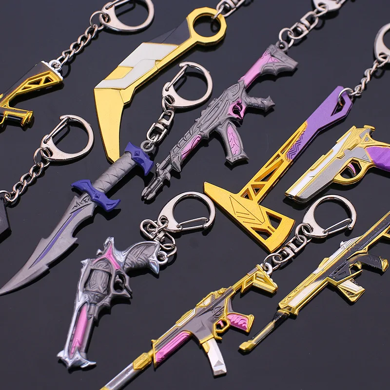 Valorant Gadżet do Gry Karambit Thug AK Wyprzedaż Imprezy Opis Pazur Nóż Metalowy Zabawka Pistolet Brelok Model Zawieszka do Plecaka Prezent dla Chłopca