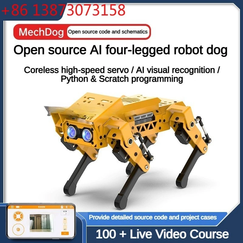 ESP32 Quadruped Visual Bionic Metal Robot Dog For Arduino Robot Kit for Python AI Project for Graphical Programmable Robot Dog