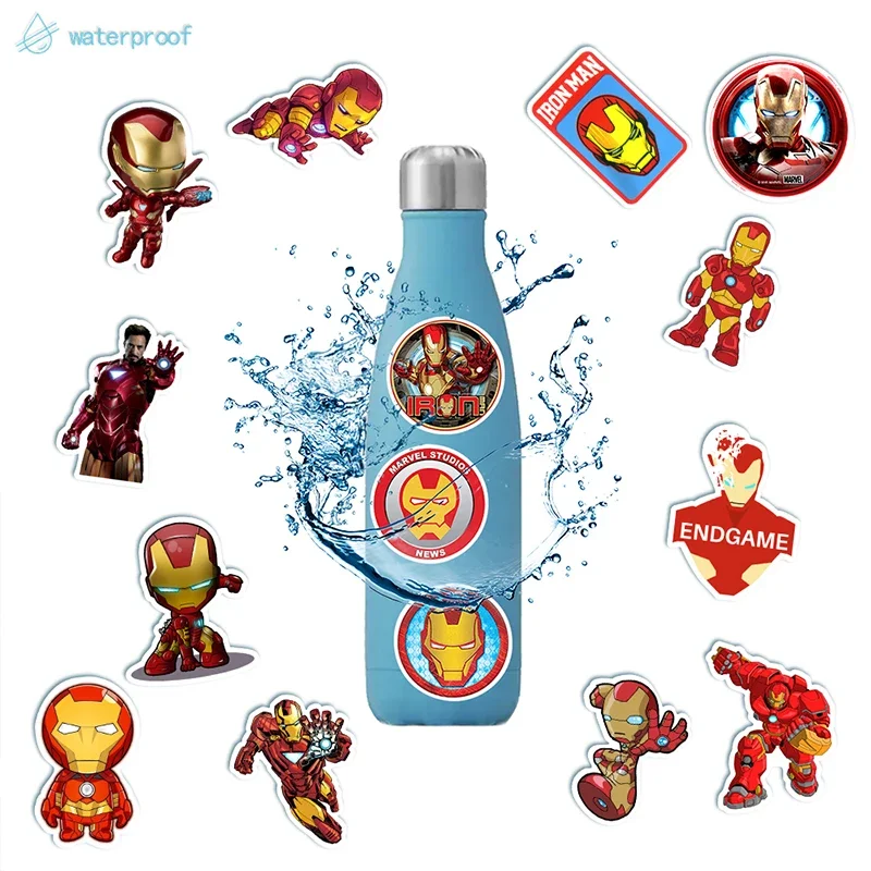 Disney Iron Man Stickers Superhero Decals DIY Laptop Luggage Skateboard Waterproof Cool Graffiti Decals for Kid Toys