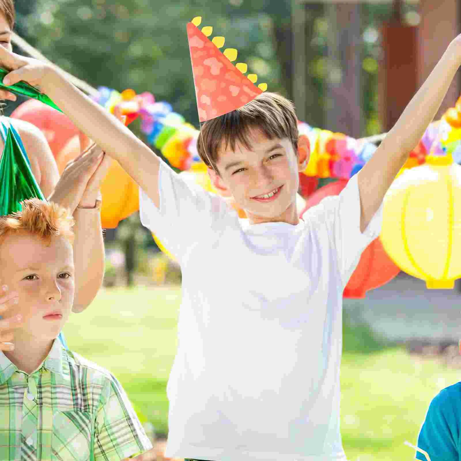 10 Pcs Birthday Hat Party Hats Pink Dinosaur Favors for Kids Headwear Baby Headbands