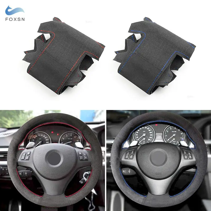 

Car Suede Leather Steering Wheel Cover Trim For BMW M Sport E81 E82 E87 E88 E90 E91 E92 E93 2006-2011 X1 E84 2011 2012 2013 M3