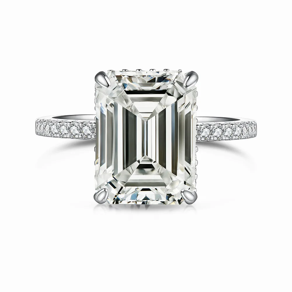 

Кольцо с муассанитом цвета 4 карата D, 8x10 мм, женские ювелирные изделия из белого золота с покрытием из стерлингового серебра S925